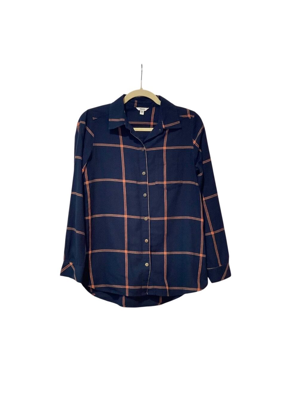 Sonoma Shirt Blue Plaid Pocket Button-Up Casual Women’s XS - Picture 1 of 5